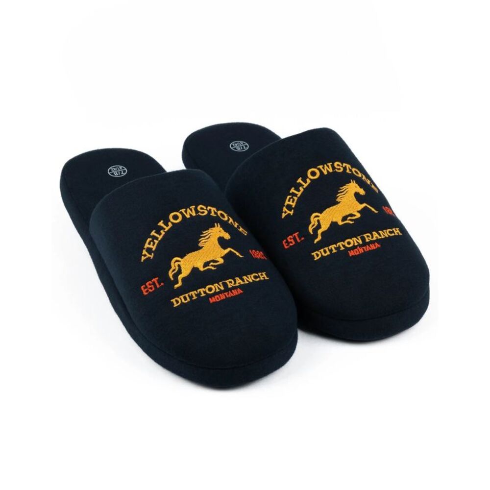 Yellowstone Mens Logo Slippers / Navy
